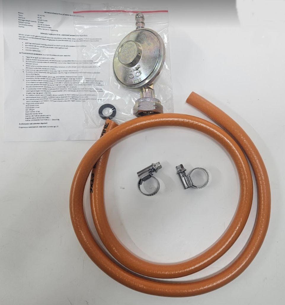 Nyomáscsökkentő PB palackra tömlővel