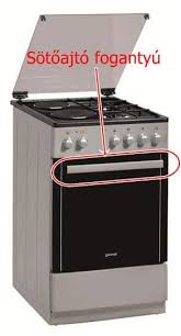 Sütőajtó fogantyú INOX színben