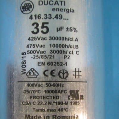 Szárítógép főmotor kondenzátor ( 35µF Ducati )