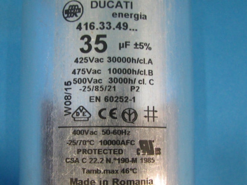 Szárítógép főmotor kondenzátor ( 35µF Ducati )