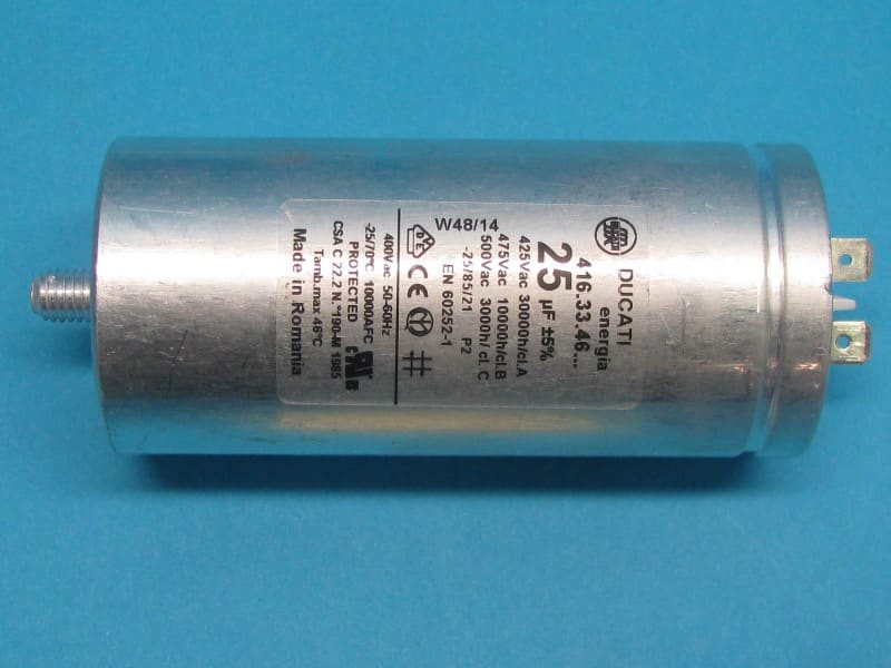 Szárítógép főmotor kondenzátor ( 25µF Ducati )