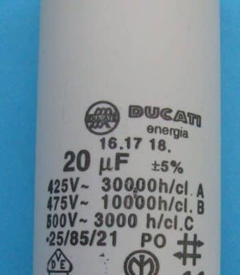 Szárítógép főmotor kondenzátor ( 20µF Ducati )