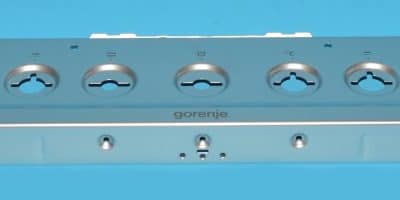 Tűzhely forgatógomb mögött előlap INOX színben