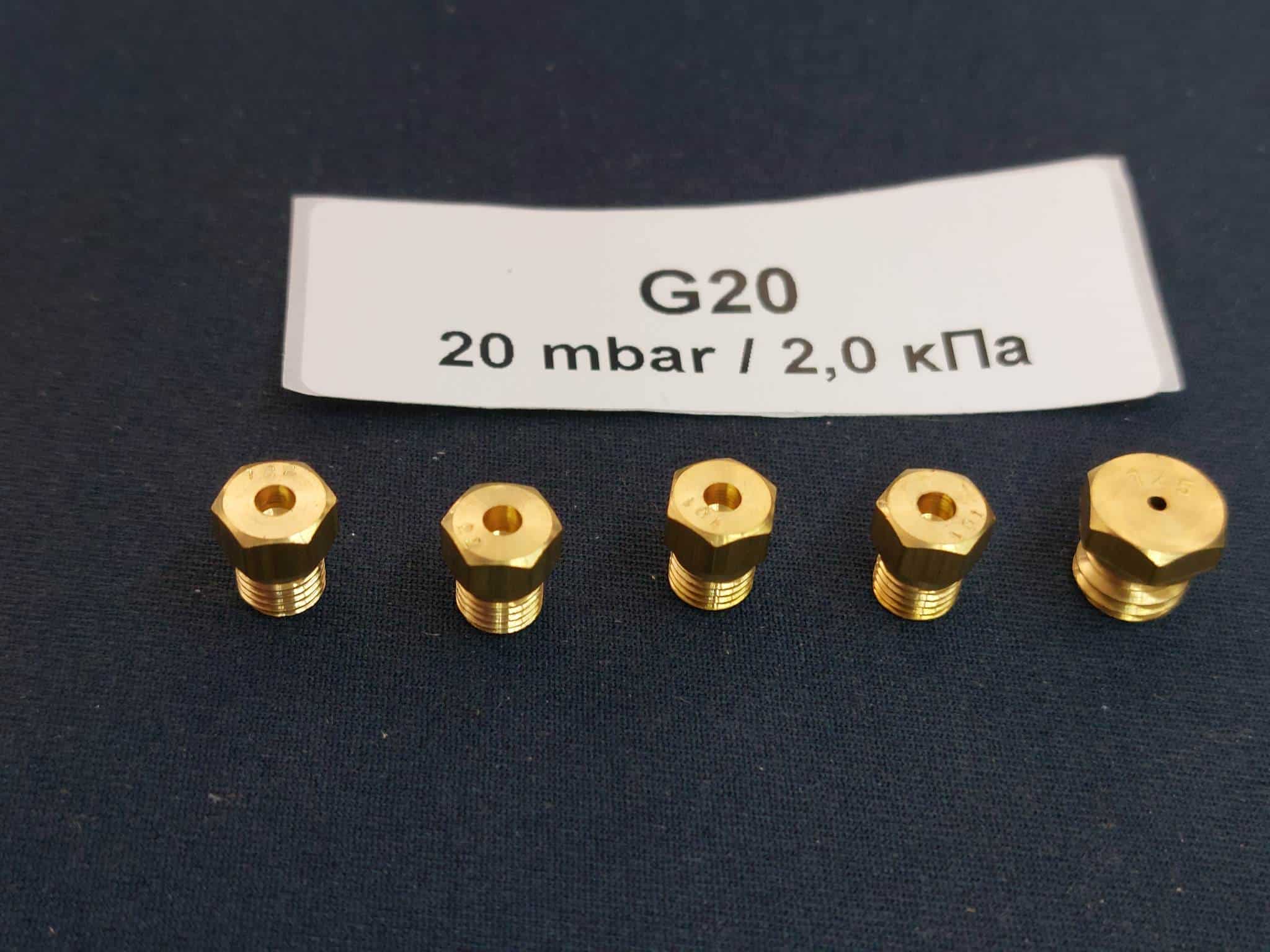 Gáztűzhelyhez PB-gáz fúvóka szett G20/20 - Image 2