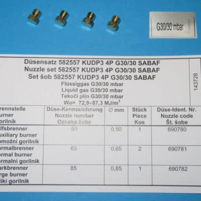 PB fúvóka készlet (Főzőfelülethez)