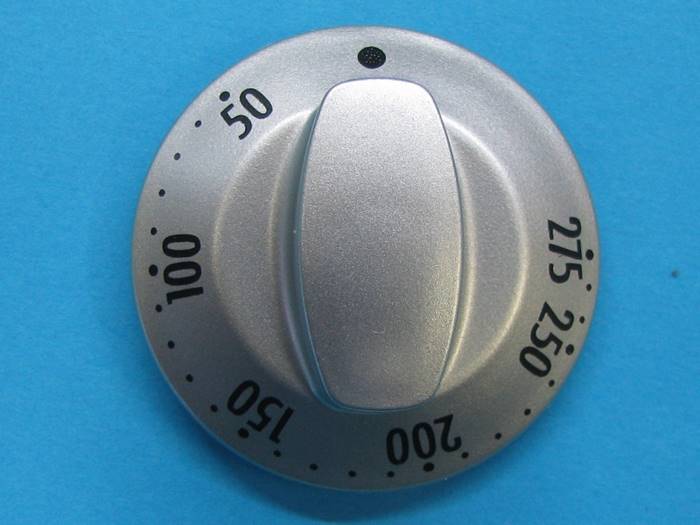 Sütő / tűzhely hőfokszabályzó gomb (inox)