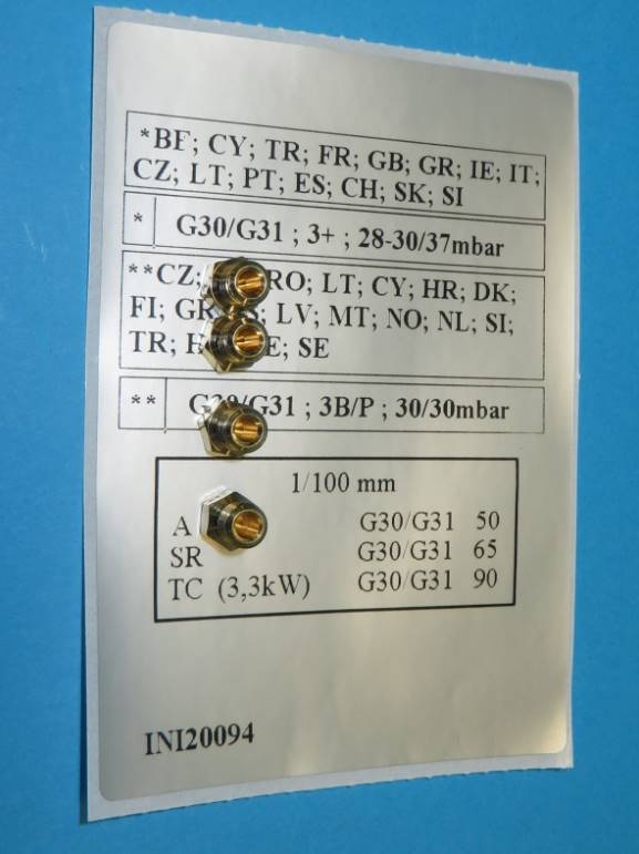 Főzőlaphoz PB-gáz fúvóka készlet