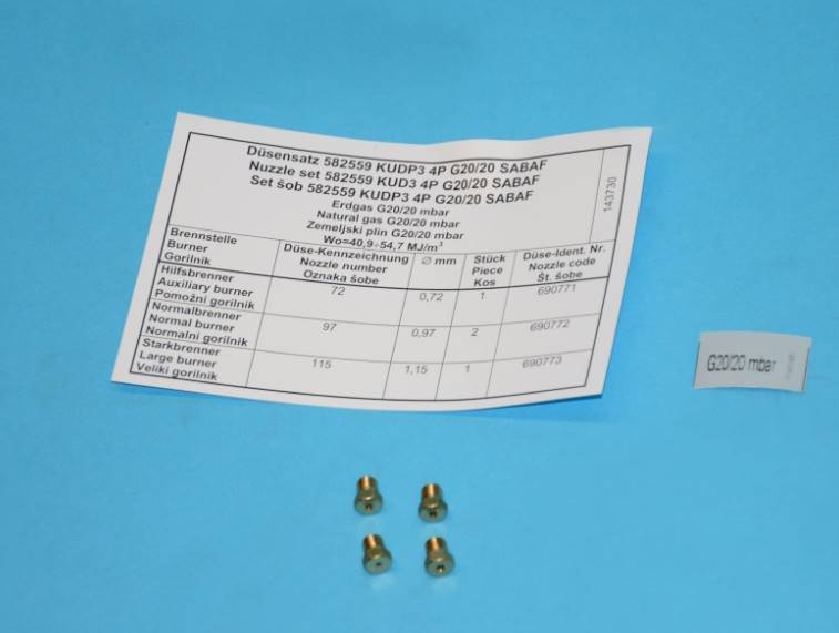 Földgáz fúvóka szett