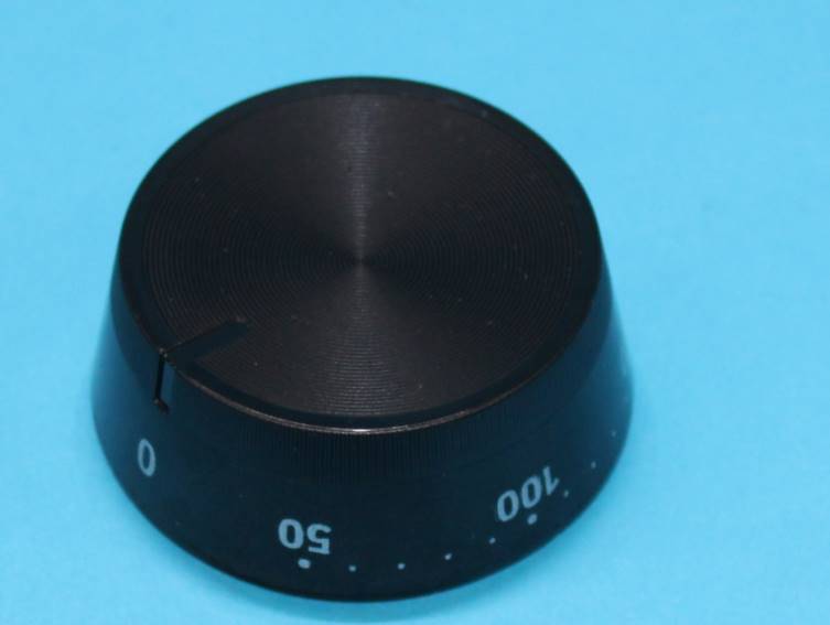 Sütő hőfokszabályzó forgatógomb fekete színben